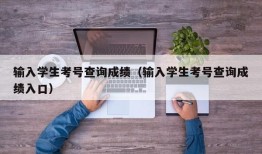 输入学生考号查询成绩（输入学生考号查询成绩入口）