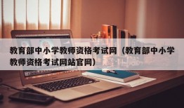 教育部中小学教师资格考试网（教育部中小学教师资格考试网站官网）