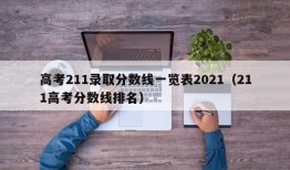 高考211录取分数线一览表2021（211高考分数线排名）