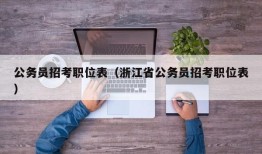 公务员招考职位表（浙江省公务员招考职位表）