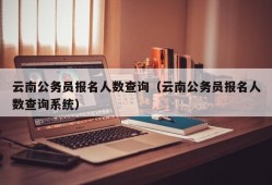 云南公务员报名人数查询（云南公务员报名人数查询系统）