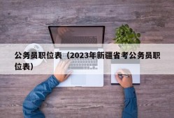 公务员职位表（2023年新疆省考公务员职位表）