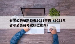 省考公务员职位表2021查询（2021年省考公务员考试职位查询）