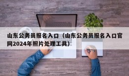 山东公务员报名入口（山东公务员报名入口官网2024年照片处理工具）