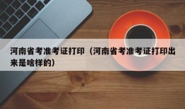 河南省考准考证打印（河南省考准考证打印出来是啥样的）