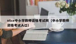 ntce中小学教师资格考试网（中小学教师资格考试入口）