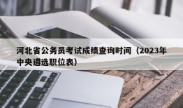 河北省公务员考试成绩查询时间（2023年中央遴选职位表）