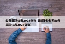 公务员职位表2023查询（陕西省省考公务员职位表2023查询）