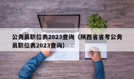 公务员职位表2023查询（陕西省省考公务员职位表2023查询）