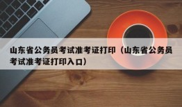 山东省公务员考试准考证打印（山东省公务员考试准考证打印入口）