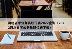 河北省考公务员职位表2022查询（2022河北省考公务员职位表下载）