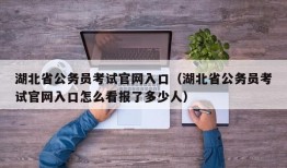 湖北省公务员考试官网入口（湖北省公务员考试官网入口怎么看报了多少人）