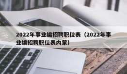 2022年事业编招聘职位表（2022年事业编招聘职位表内蒙）