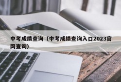 中考成绩查询（中考成绩查询入口2023官网查询）