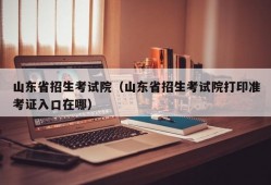 山东省招生考试院（山东省招生考试院打印准考证入口在哪）