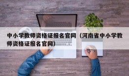 中小学教师资格证报名官网（河南省中小学教师资格证报名官网）