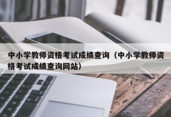 中小学教师资格考试成绩查询（中小学教师资格考试成绩查询网站）