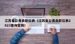 江苏省公务员职位表（江苏省公务员职位表2023查询官网）