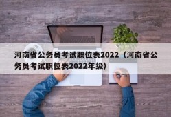 河南省公务员考试职位表2022（河南省公务员考试职位表2022年级）