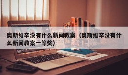 奥斯维辛没有什么新闻教案（奥斯维辛没有什么新闻教案一等奖）