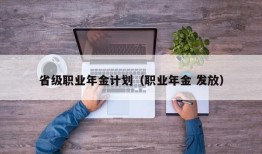 省级职业年金计划（职业年金 发放）