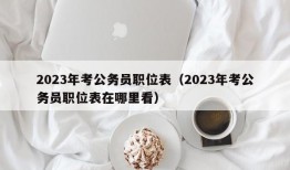 2023年考公务员职位表（2023年考公务员职位表在哪里看）