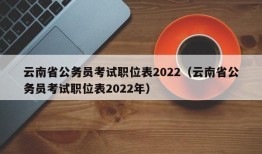 云南省公务员考试职位表2022（云南省公务员考试职位表2022年）