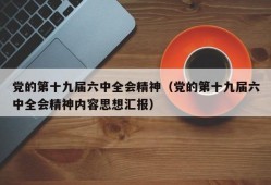 党的第十九届六中全会精神（党的第十九届六中全会精神内容思想汇报）