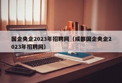 国企央企2023年招聘网（成都国企央企2023年招聘网）