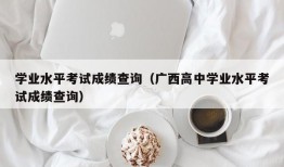 学业水平考试成绩查询（广西高中学业水平考试成绩查询）