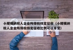 小规模纳税人企业所得税核定征收（小规模纳税人企业所得税核定征收比例可以享受）