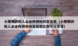 小规模纳税人企业所得税核定征收（小规模纳税人企业所得税核定征收比例可以享受）