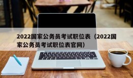 2022国家公务员考试职位表（2022国家公务员考试职位表官网）