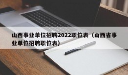 山西事业单位招聘2022职位表（山西省事业单位招聘职位表）