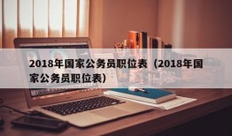 2018年国家公务员职位表（2018年国家公务员职位表）