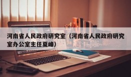 河南省人民政府研究室（河南省人民政府研究室办公室主任夏峰）