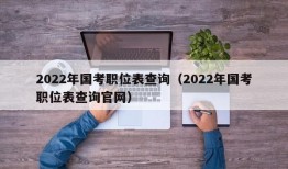 2022年国考职位表查询（2022年国考职位表查询官网）