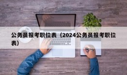 公务员报考职位表（2024公务员报考职位表）