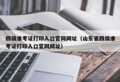 四级准考证打印入口官网网址（山东省四级准考证打印入口官网网址）