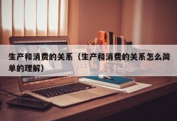 生产和消费的关系（生产和消费的关系怎么简单的理解）