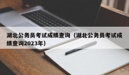 湖北公务员考试成绩查询（湖北公务员考试成绩查询2023年）