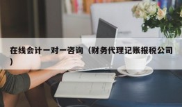 在线会计一对一咨询（财务代理记账报税公司）