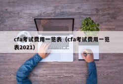 cfa考试费用一览表（cfa考试费用一览表2021）