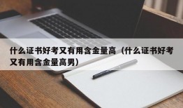 什么证书好考又有用含金量高（什么证书好考又有用含金量高男）