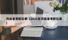 河南省考职位表（2021年河南省考职位表）