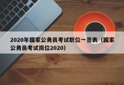 2020年国家公务员考试职位一览表（国家公务员考试岗位2020）