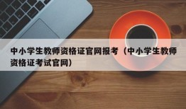 中小学生教师资格证官网报考（中小学生教师资格证考试官网）