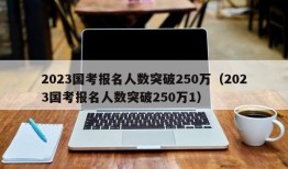 2023国考报名人数突破250万（2023国考报名人数突破250万1）