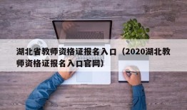 湖北省教师资格证报名入口（2020湖北教师资格证报名入口官网）