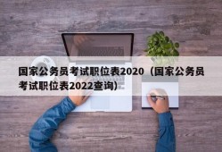 国家公务员考试职位表2020（国家公务员考试职位表2022查询）